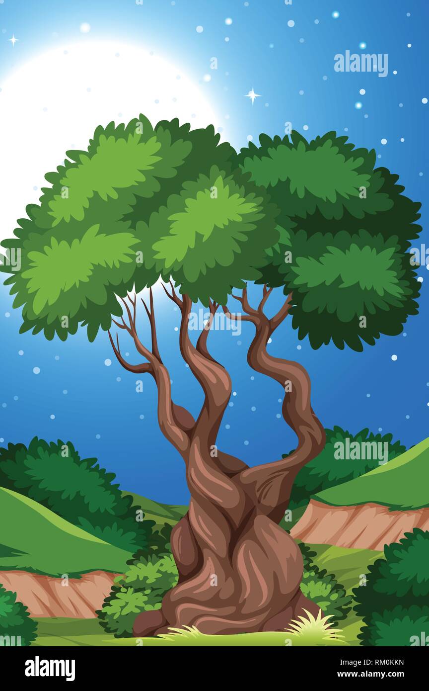 A tree in nature background illustration Stock Vector Image & Art - Alamy