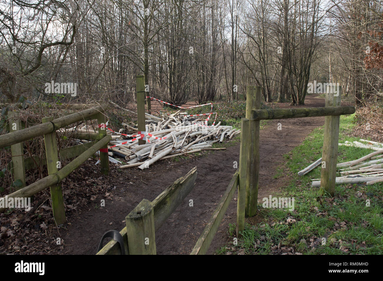 Fly tipping of industrial waste, Langley Park, Buckinghamshire Stock