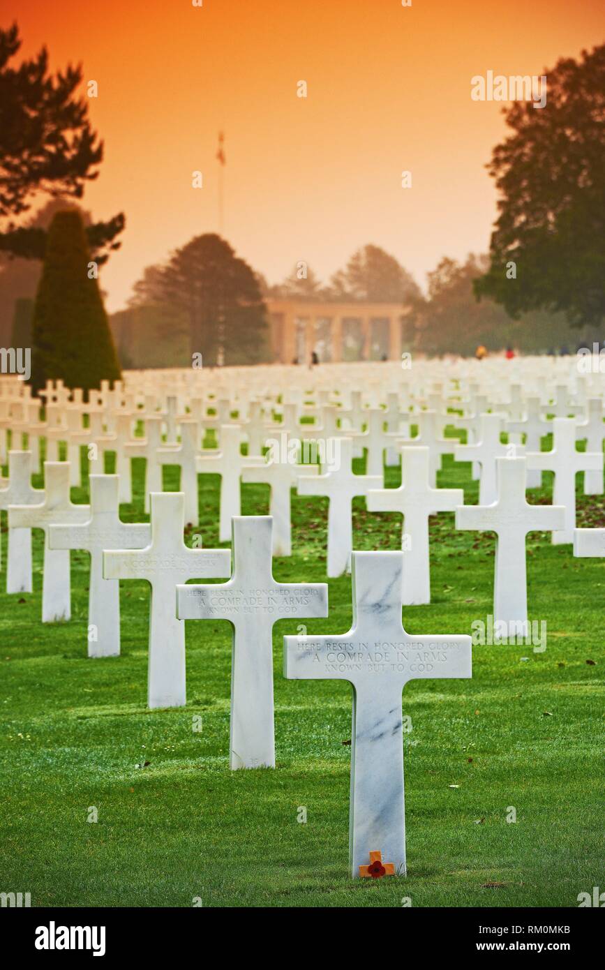 Second World War Cemetery Colleville Sur Mer Omaha Beach