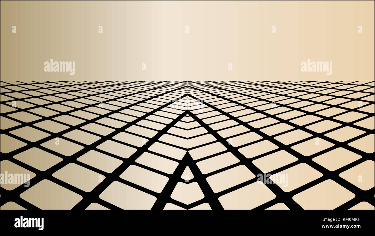 Three dimensional beige background - Illustration, Perspective abstract background Stock Vector