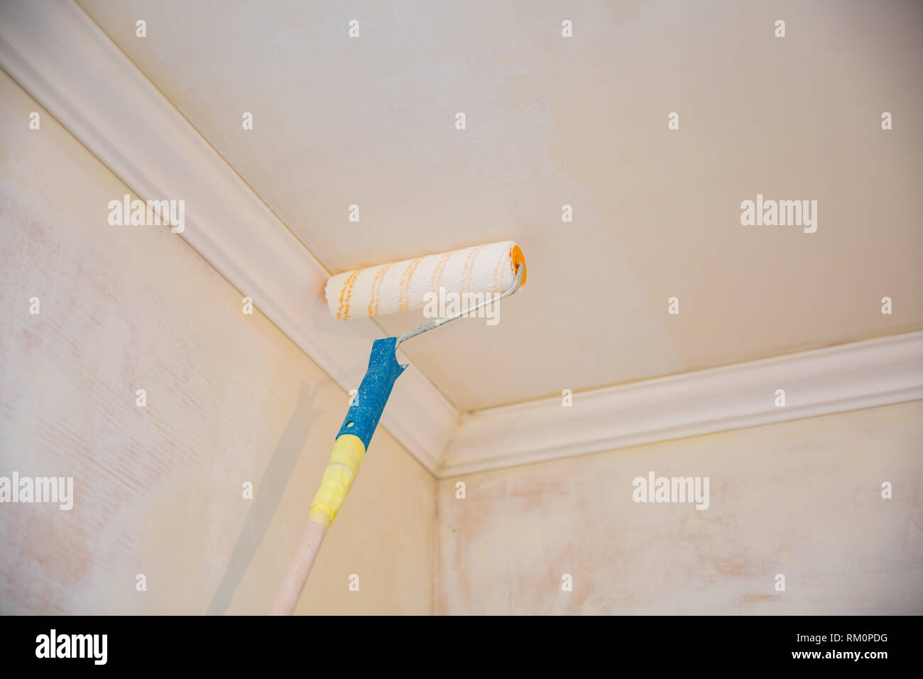 Painting A Gypsum Plaster Ceiling With Paint Roller Repairs
