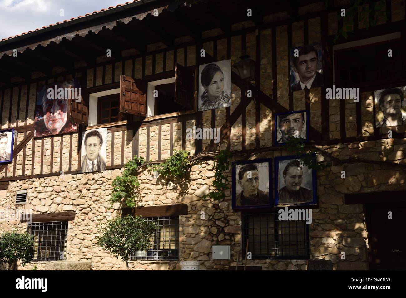 facades of the houses of Mogarraz with the portraits of their owners