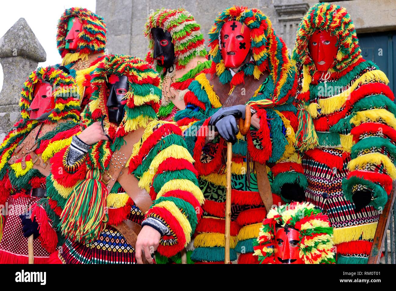 Masks of Caretos ""Traditional carnival mask"" of Podence, Macedo de  Cavaleiros, Portugal Stock Photo - Alamy
