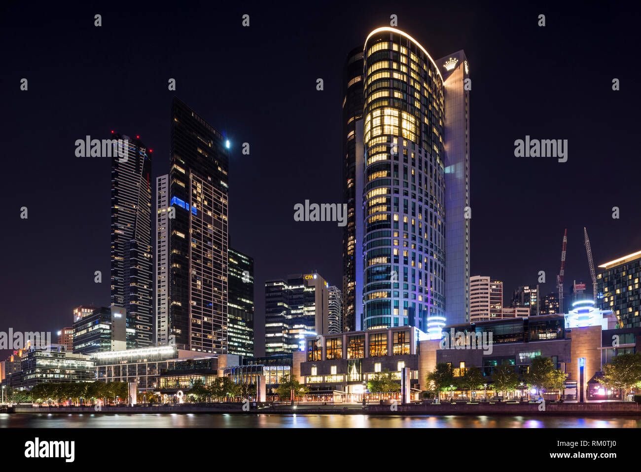 Melbourne night architecture and city landscape Stock Photo - Alamy