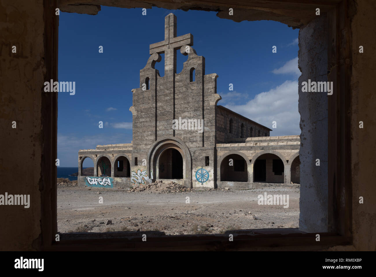 Abandoned leper village in Abades, South Tenerife Stock Photo