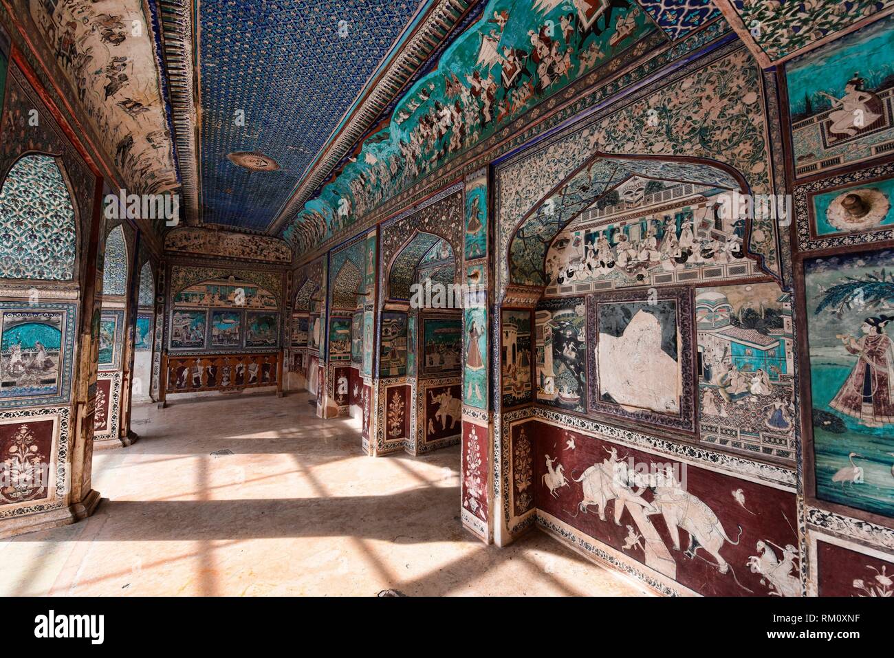 The Chitrasala picture gallery in the Bundi Palace, Bundi, Rajasthan