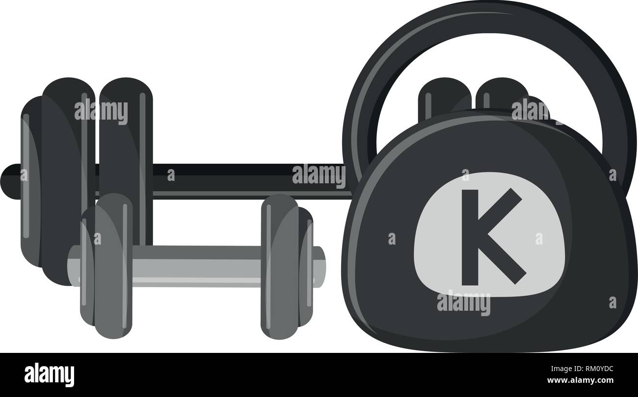 gym barbell dumbbell and kettlebell Stock Vector Image & Art - Alamy