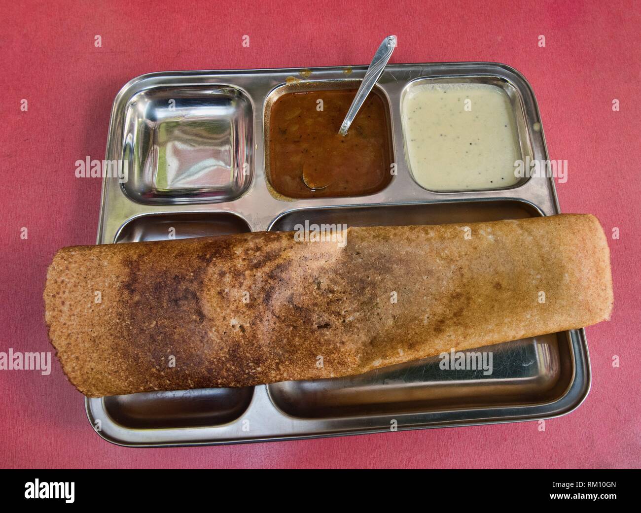 Masala dosa, Southern Indian food Stock Photo - Alamy