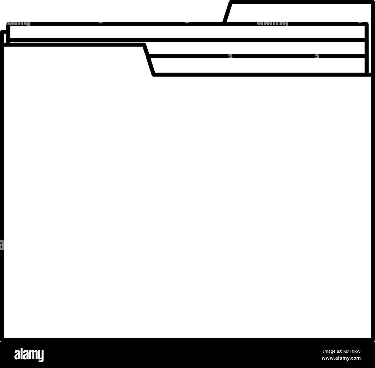 folder document symbol isolated in black and white Stock Vector Image ...