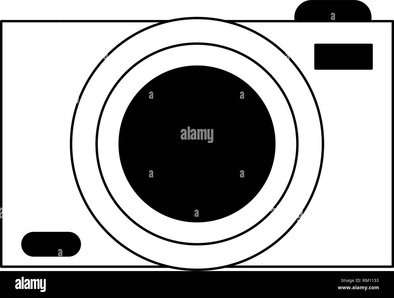 photographic camera symbol isolated in black and white Stock Vector ...