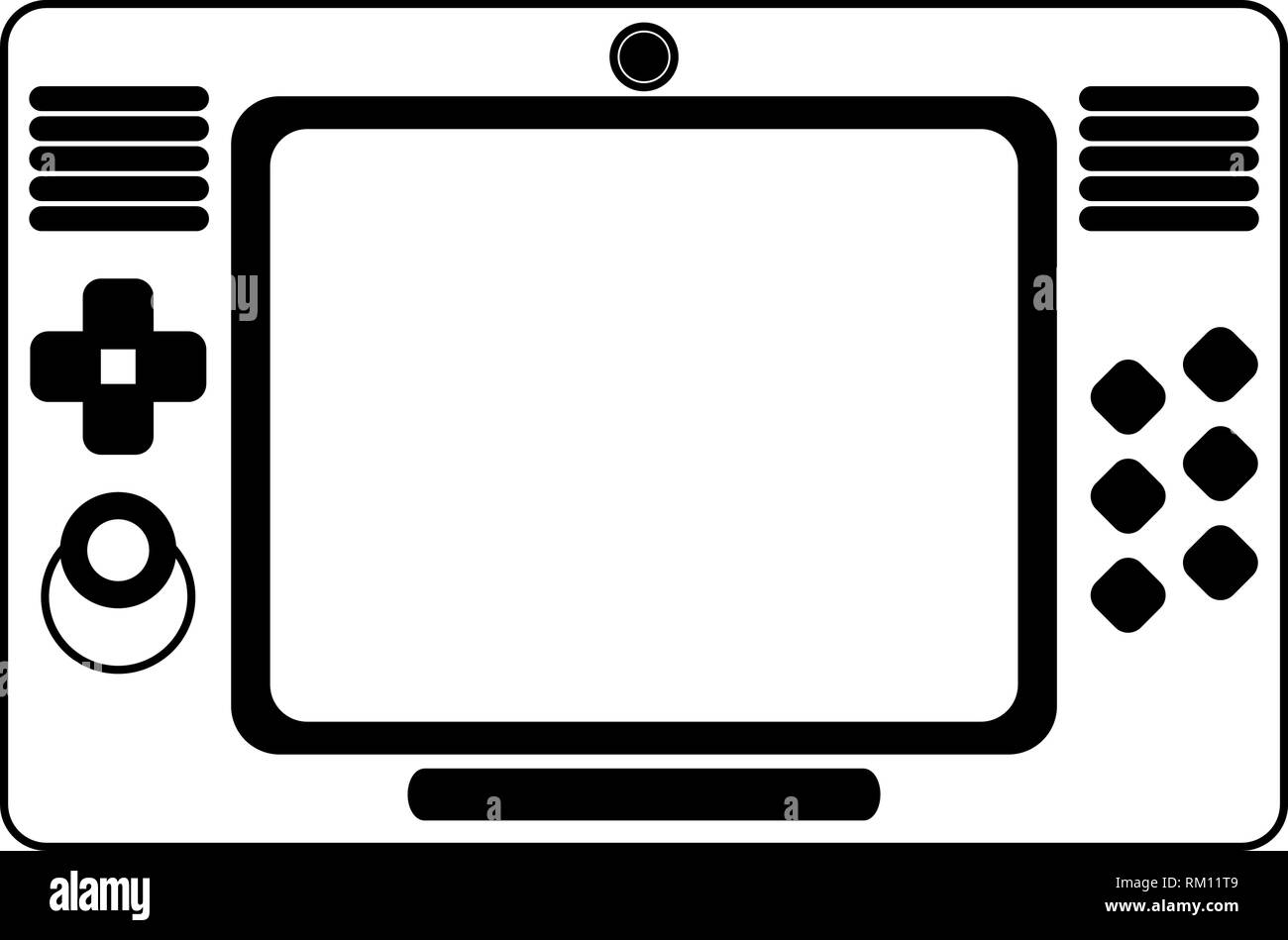 portable videogame console device in black and white Stock Vector Image ...