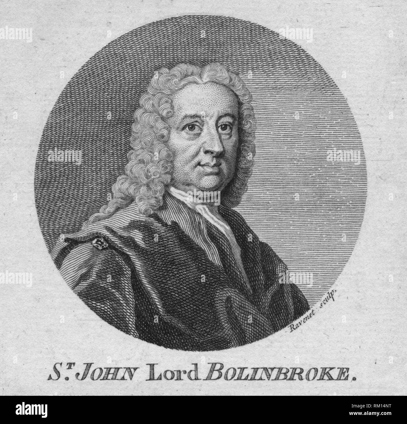 'St. John Lord Bolinbroke', c1750s.  Creator: Simon FranÃ§ois Ravenet. Stock Photo
