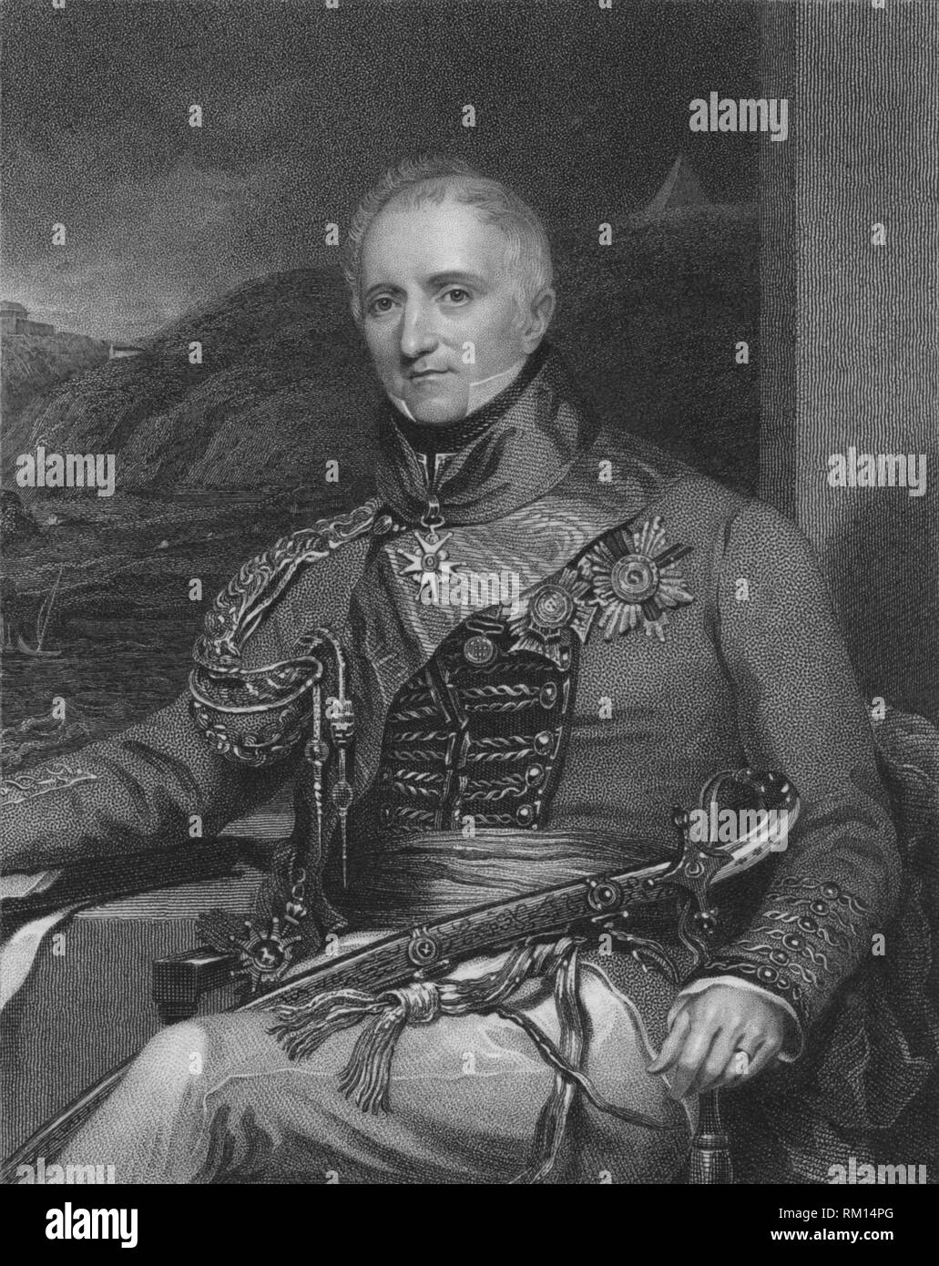 'Lieutenant General Sir Rufane Shawe Donkin, K.C.B. & G.C.H.', 1841. Creators: William Holl, William Holl I. Stock Photo