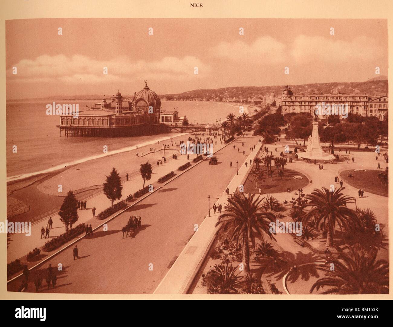 'The Gardens and the Jetty Palace, Nice', 1930. Creator: Unknown. Stock Photo