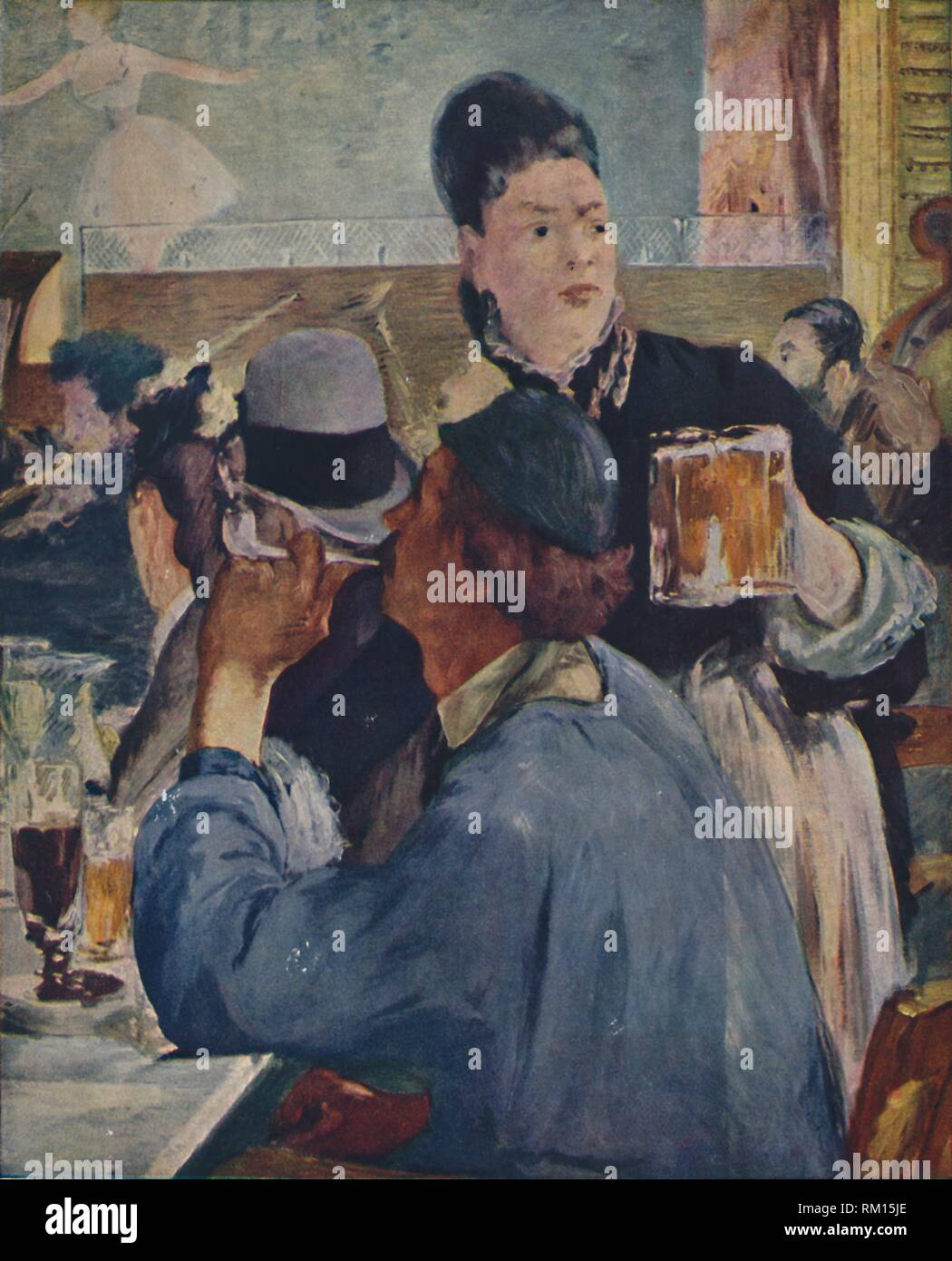 Vintage 1950s Manet “La Serveuse De Bocks” Swiss Art Print Vintage 1950s Manet “La Serveuse De Bocks” Swiss Art Print