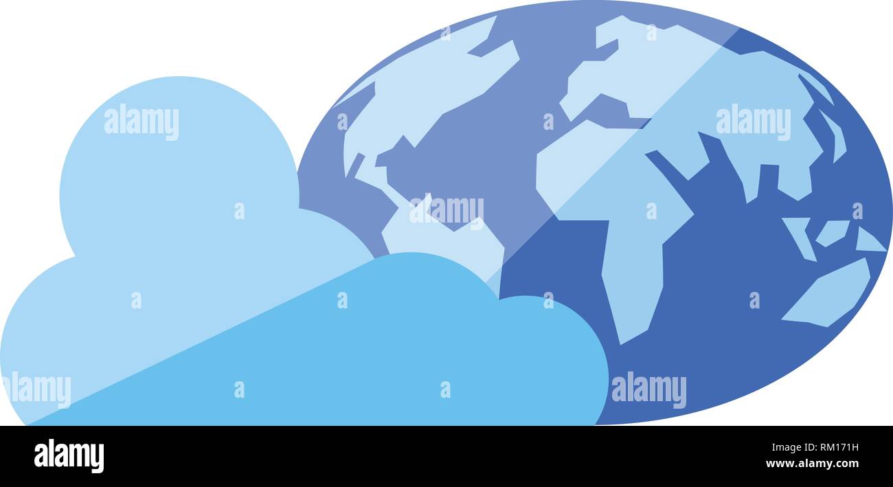 world planet earth with cloud vector illustration design Stock Vector ...