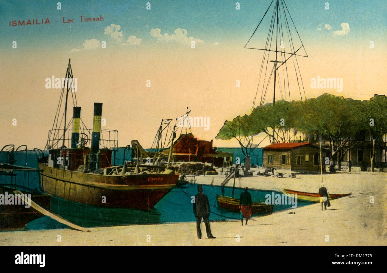 'Ismailia - Lac Timsah', c1918-c1939. Creator: Unknown. Stock Photo