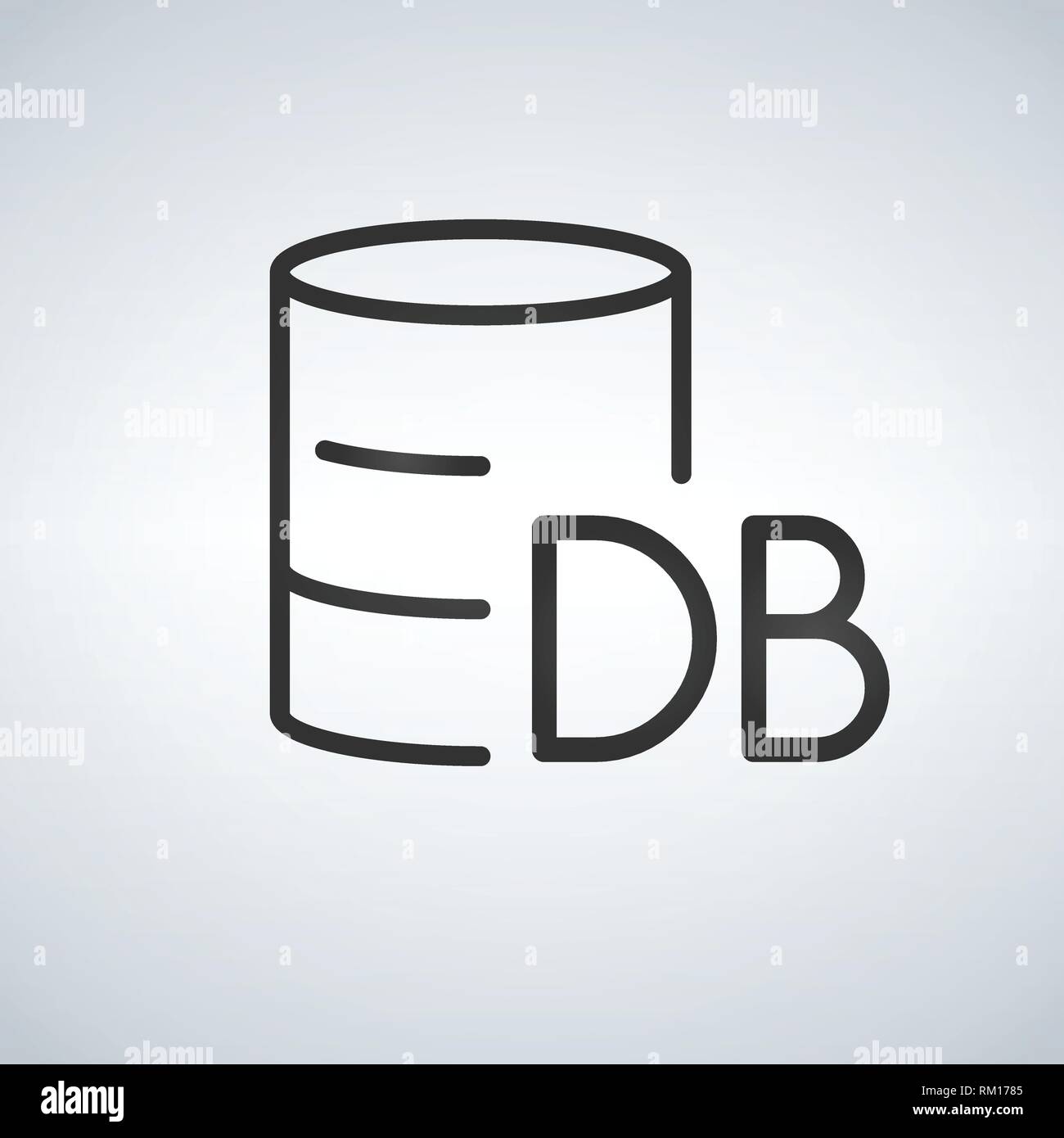 Linear Database Server Isolated Flat Web Mobile Icon With Db Word