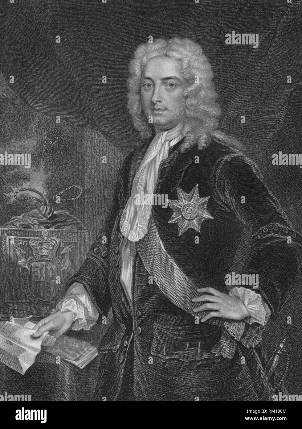 ''Robert Walpole, Earl of Orford.' From the original of Jarvis, in the collection of Thomas Walpole, Creator: H Robinson. Stock Photo