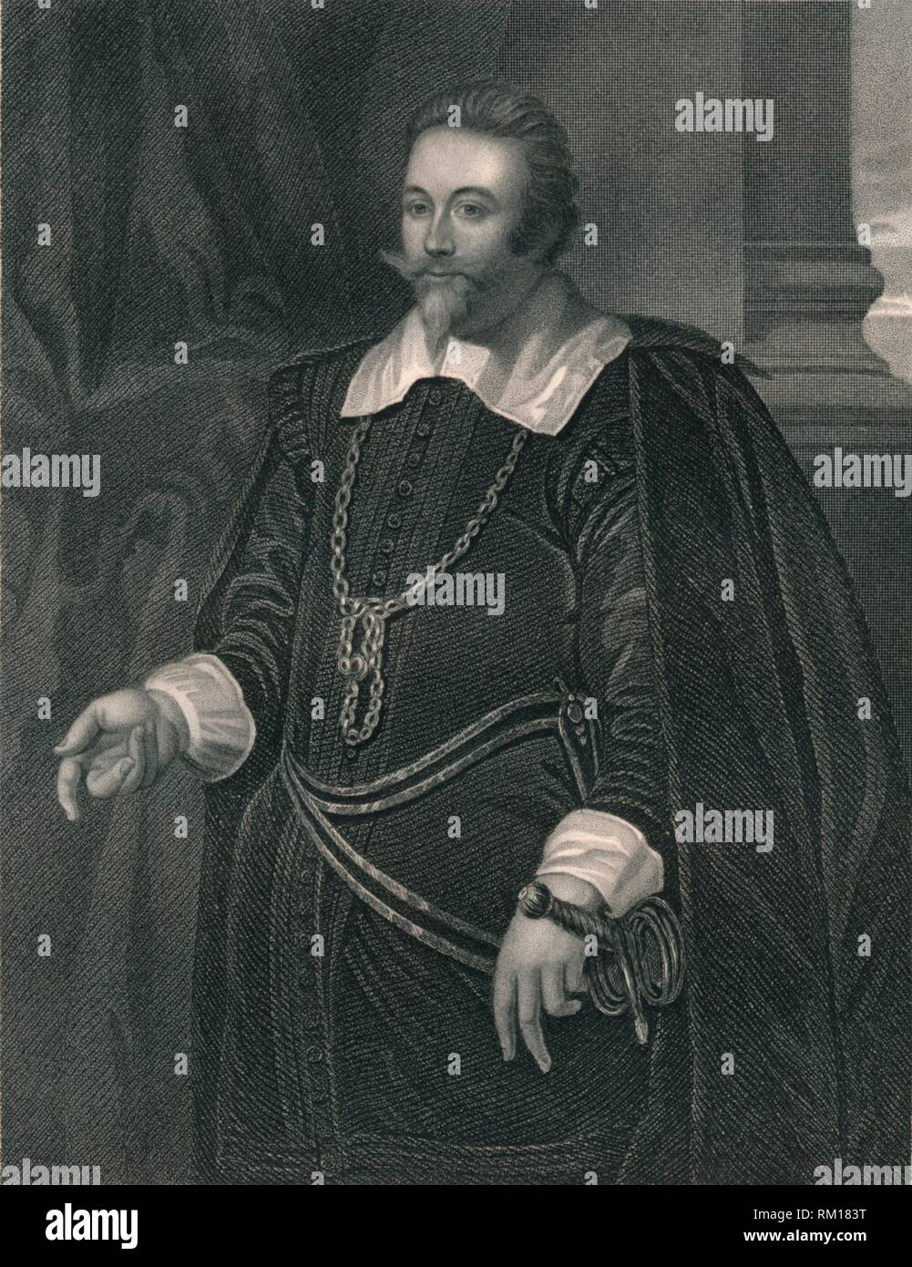 'Francis, Lord Cottington', (early-mid 19th century).  Creator: John Cochran. Stock Photo