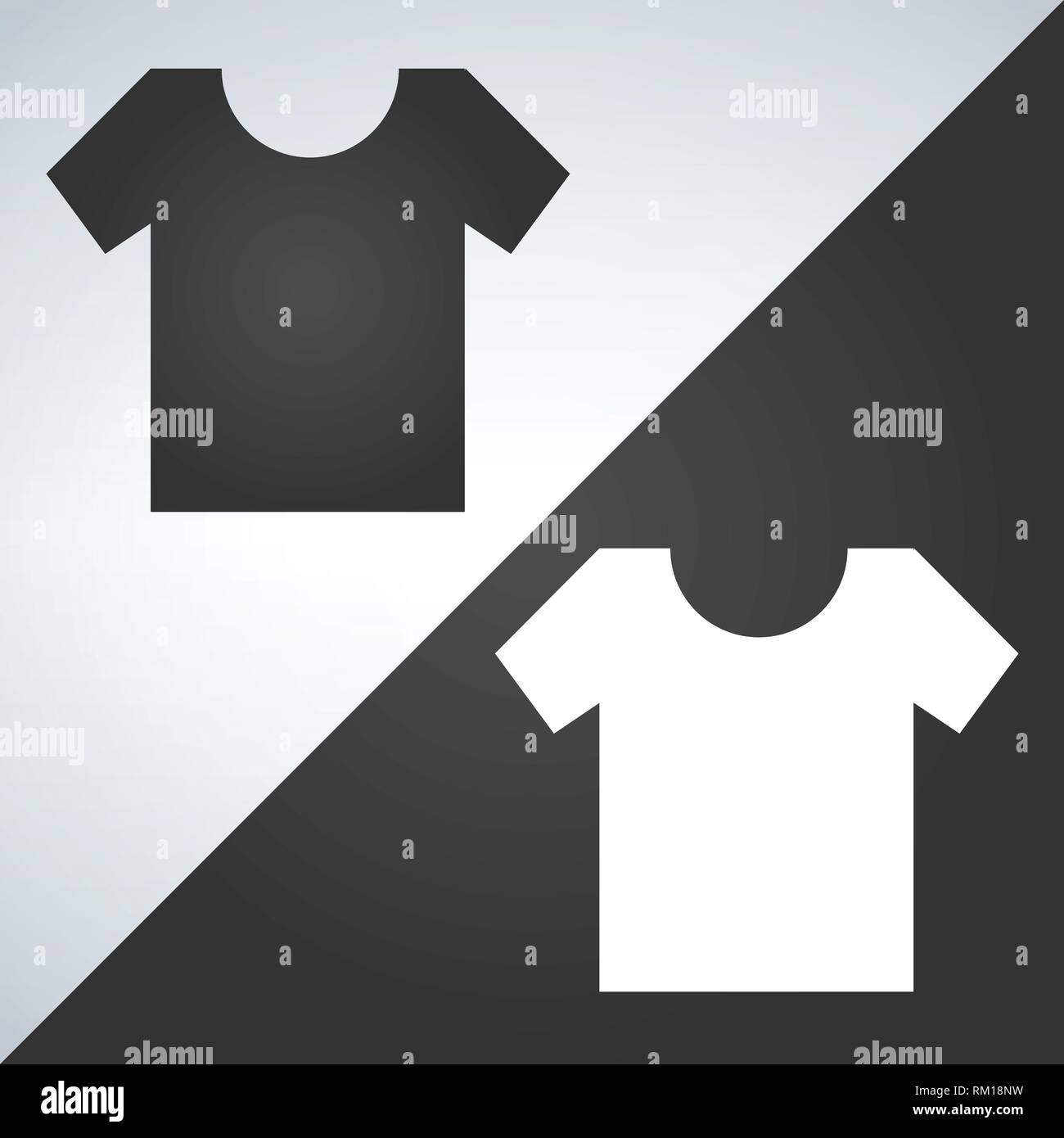 Vector White and black Blank Tshirt Icon Symbol. Vector illustration ...