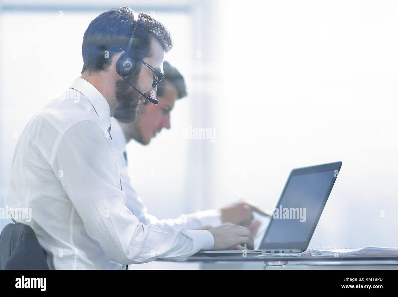 Call center operator working with clients hi-res stock photography and ...