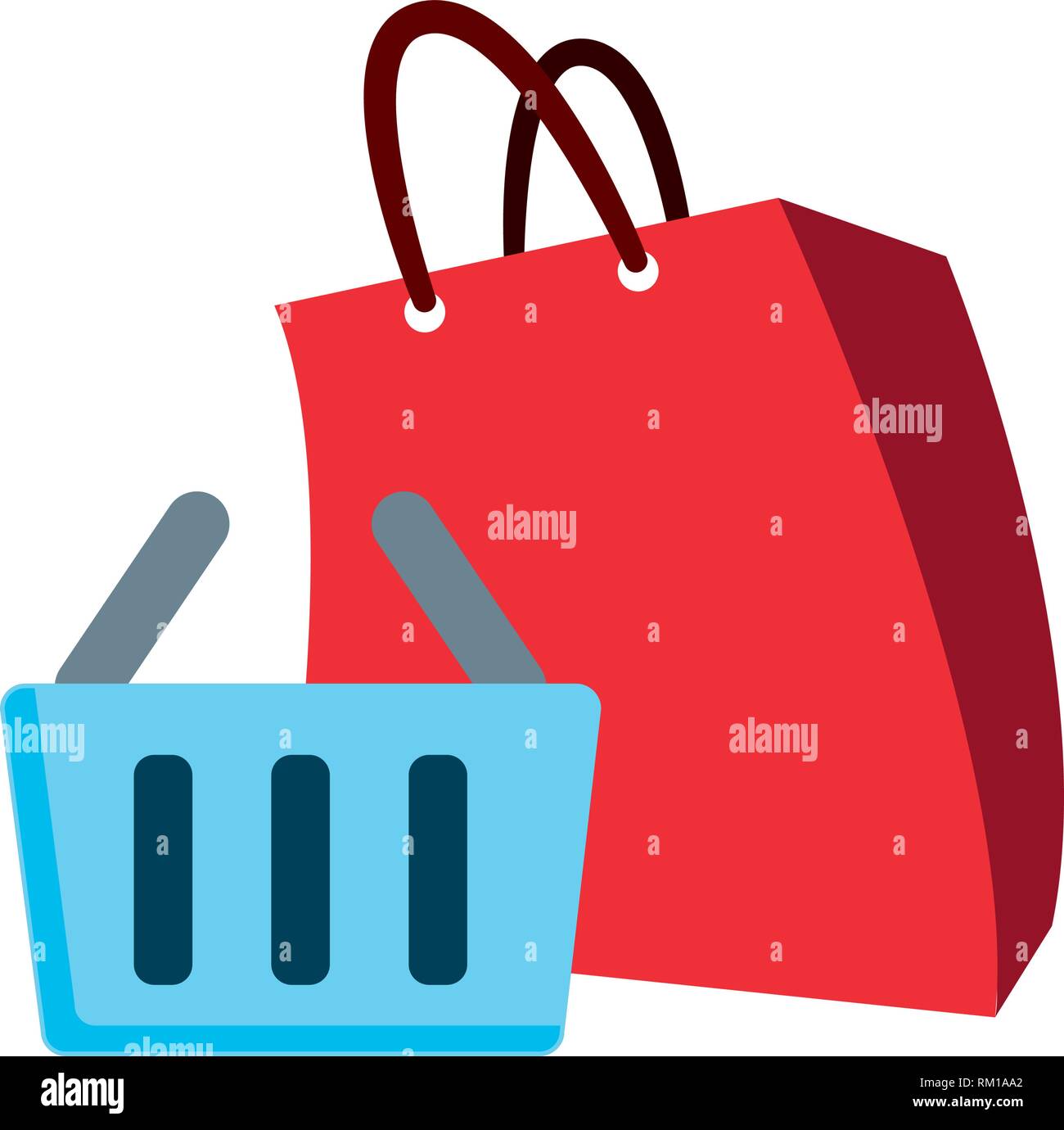 paper bag and basket online shopping market vector illustration Stock  Vector Image & Art - Alamy