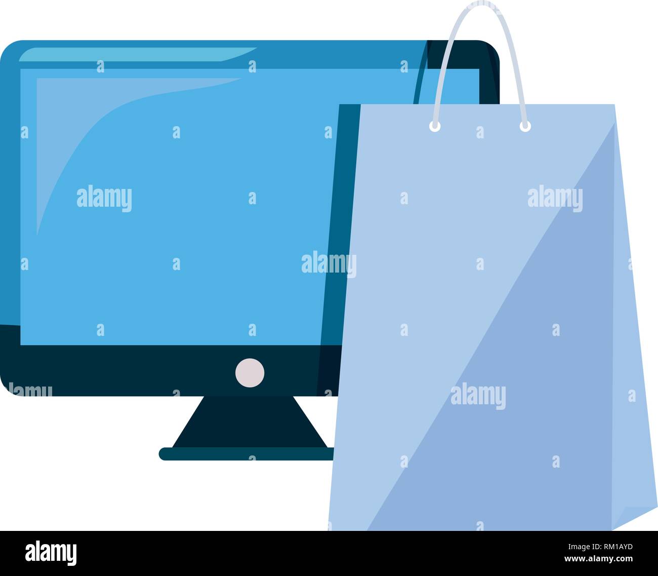 computer bag online shopping market vector illustration Stock Vector ...