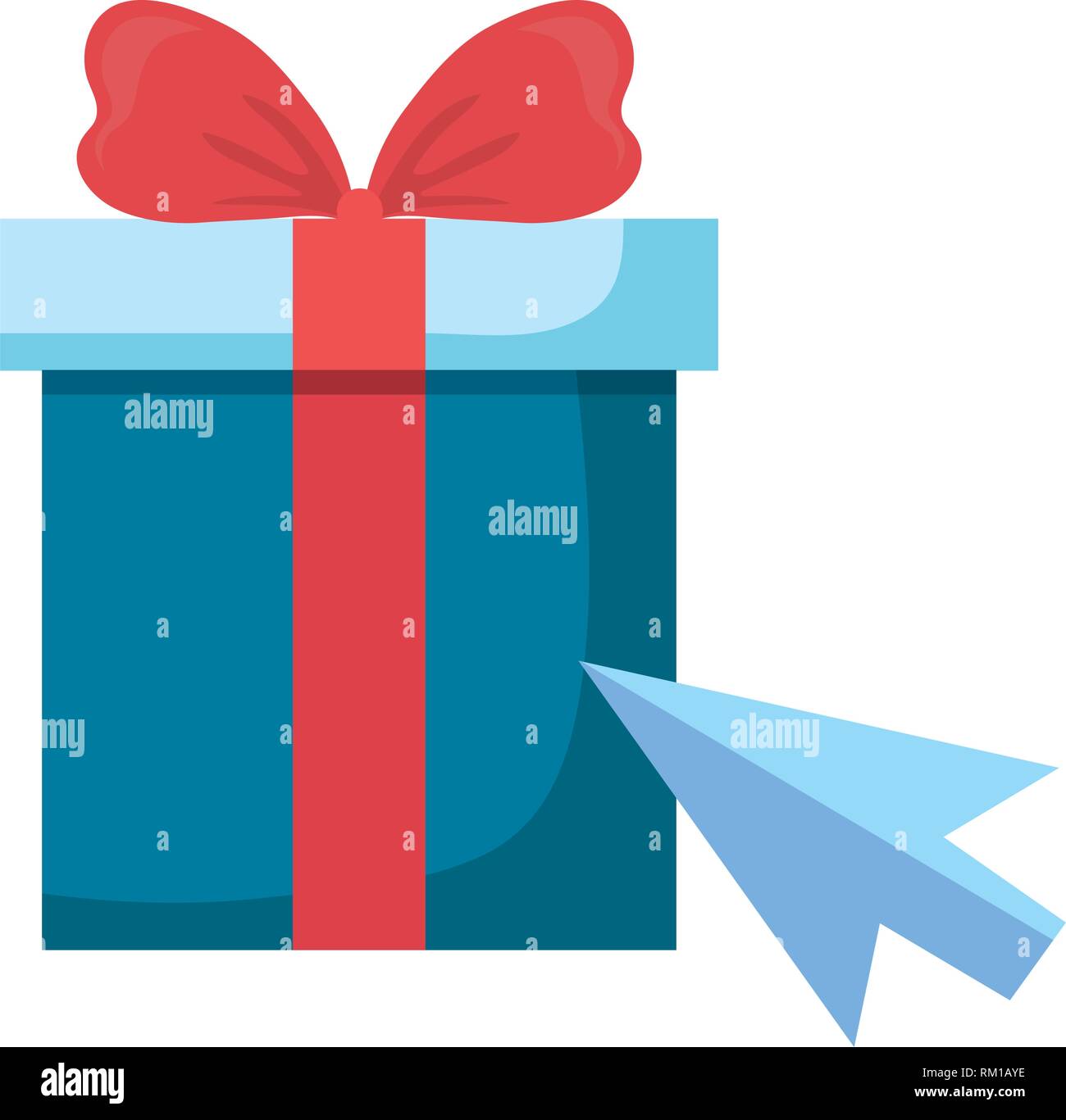 gift box arrow online shopping market vector illustration Stock Vector ...