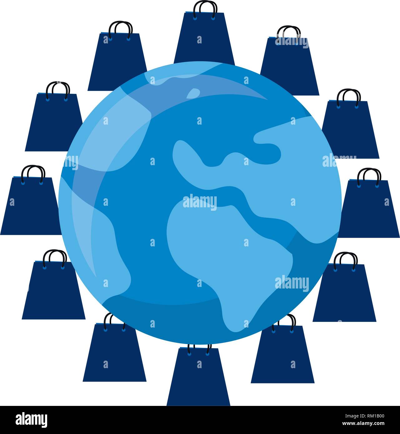 world paper bags online shopping market vector illustration Stock ...