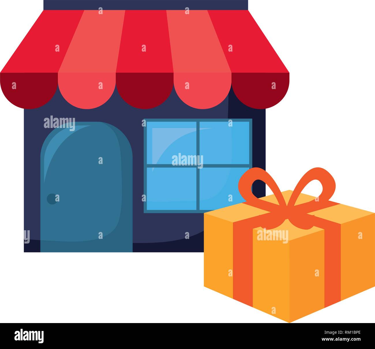 store gift box online shopping vector illustration Stock Vector Image ...