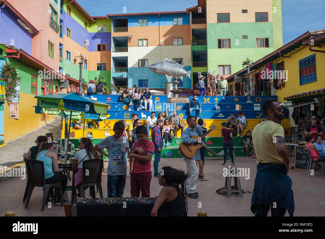 Guadape, Antioquia, Colombia: street scene. Stock Photo