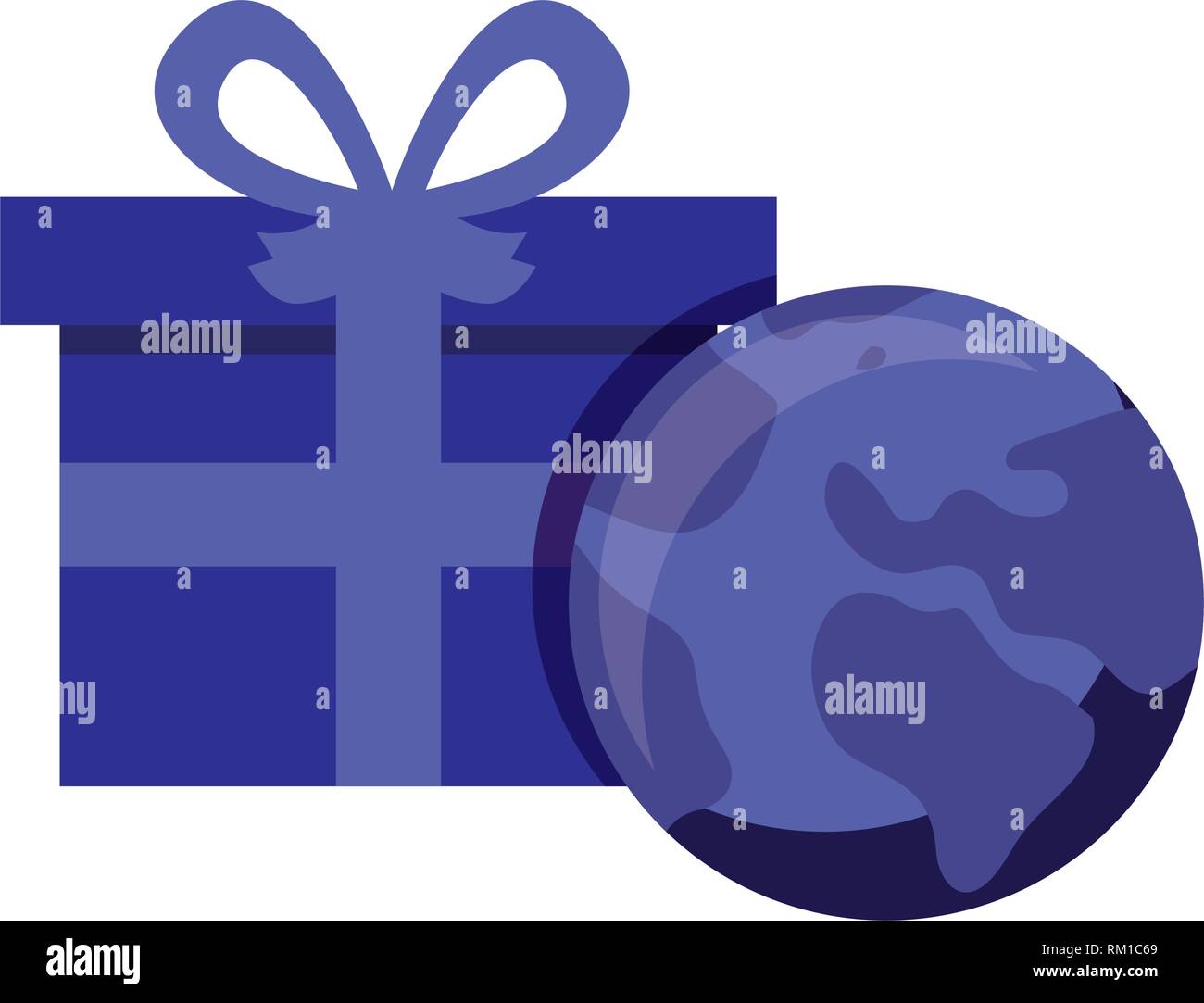 world gift box online shopping market vector illustration Stock Vector ...
