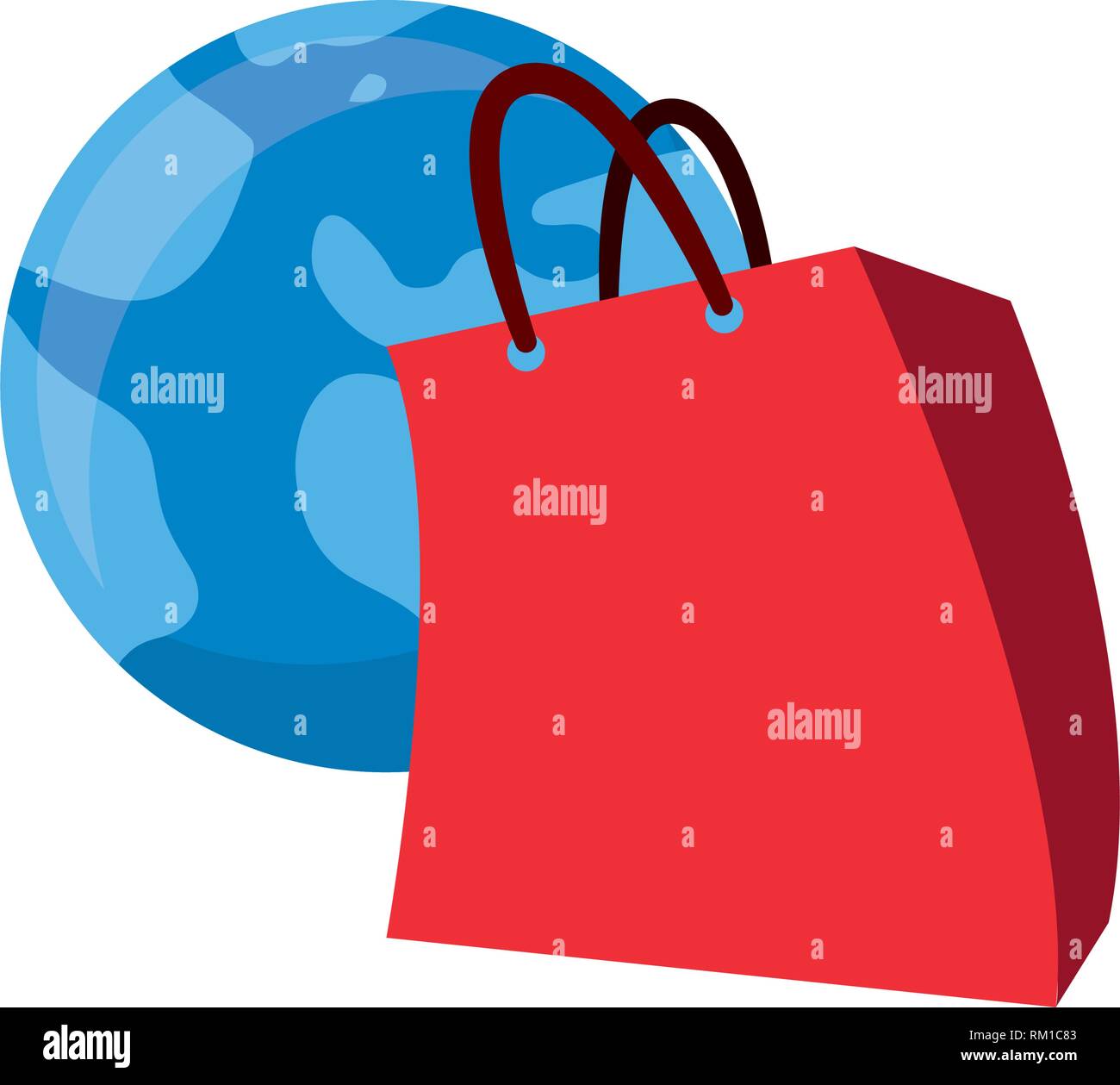 world paper bag online shopping market vector illustration Stock Vector ...
