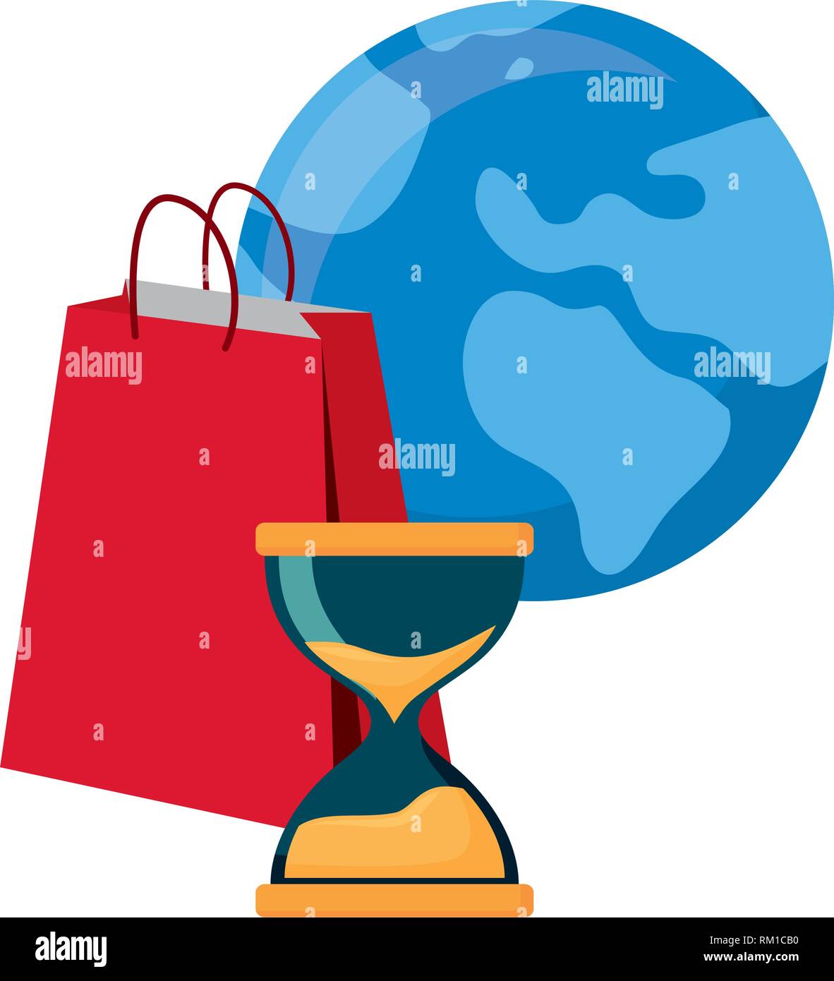 world bag clock online shopping market vector illustration Stock Vector ...