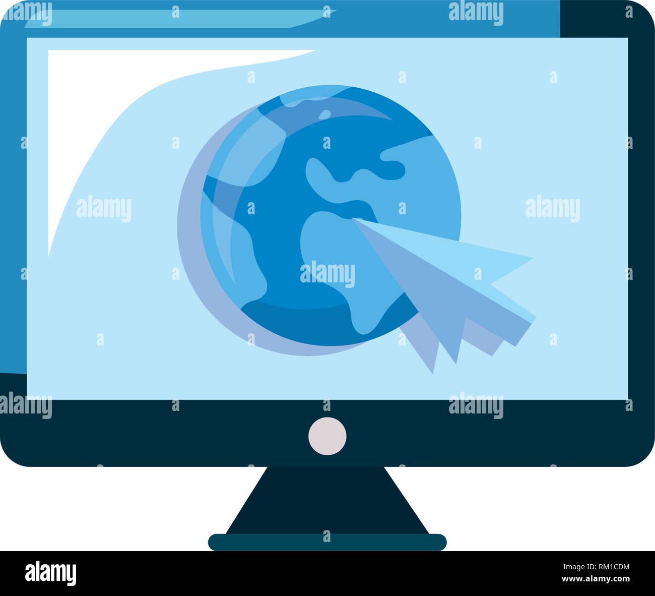computer world cursor online shopping market vector illustration Stock Vector