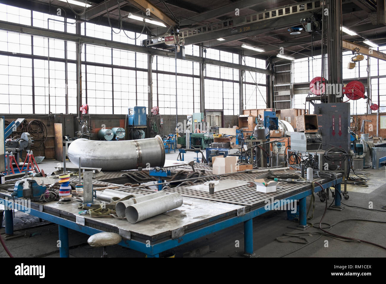 Equipment in machine shop Stock Photo Alamy