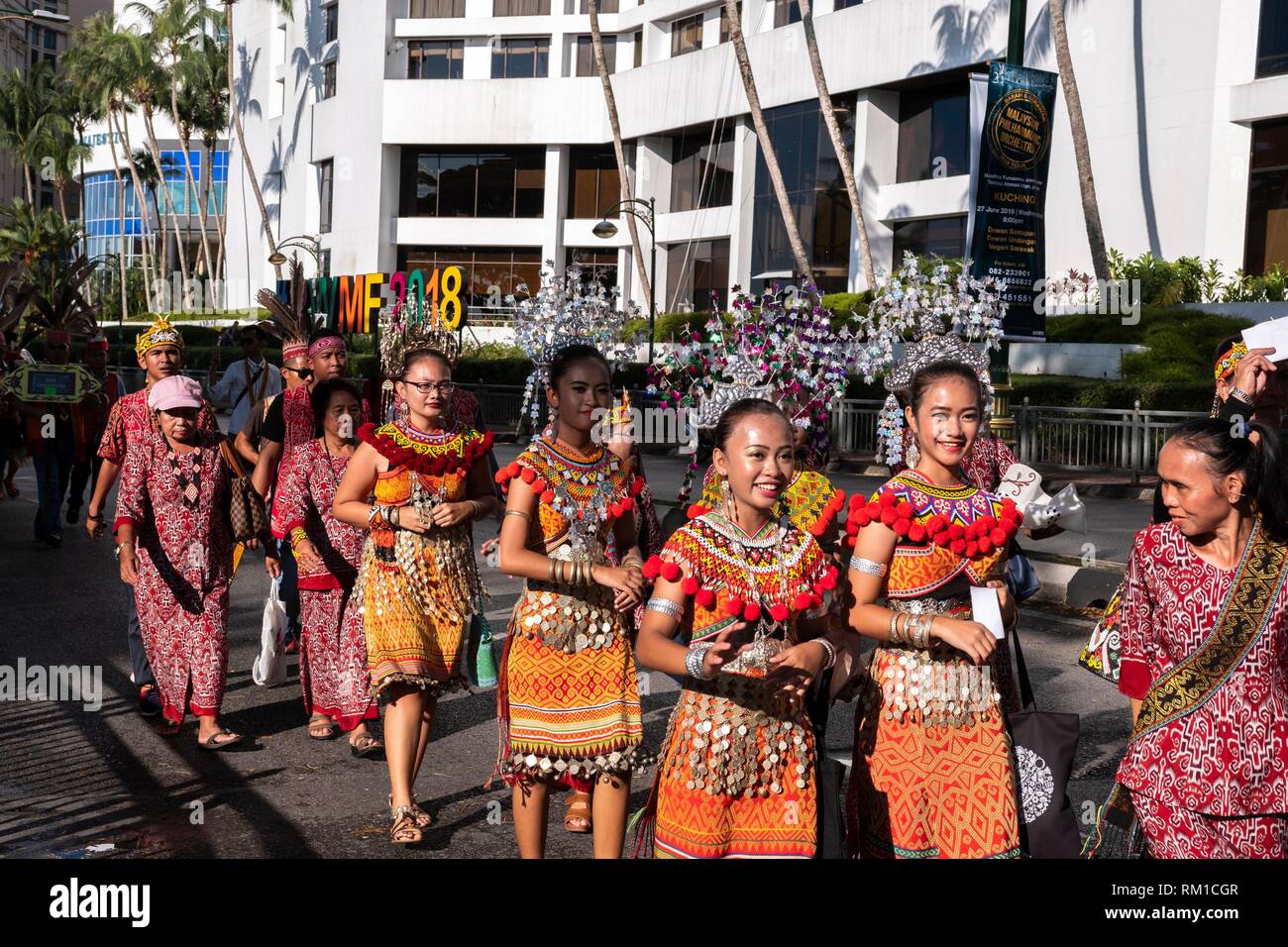 State level Gawai Dayak Parade (Niti Daun) in Kuching, Sarawak, Malaysia  Stock Photo - Alamy