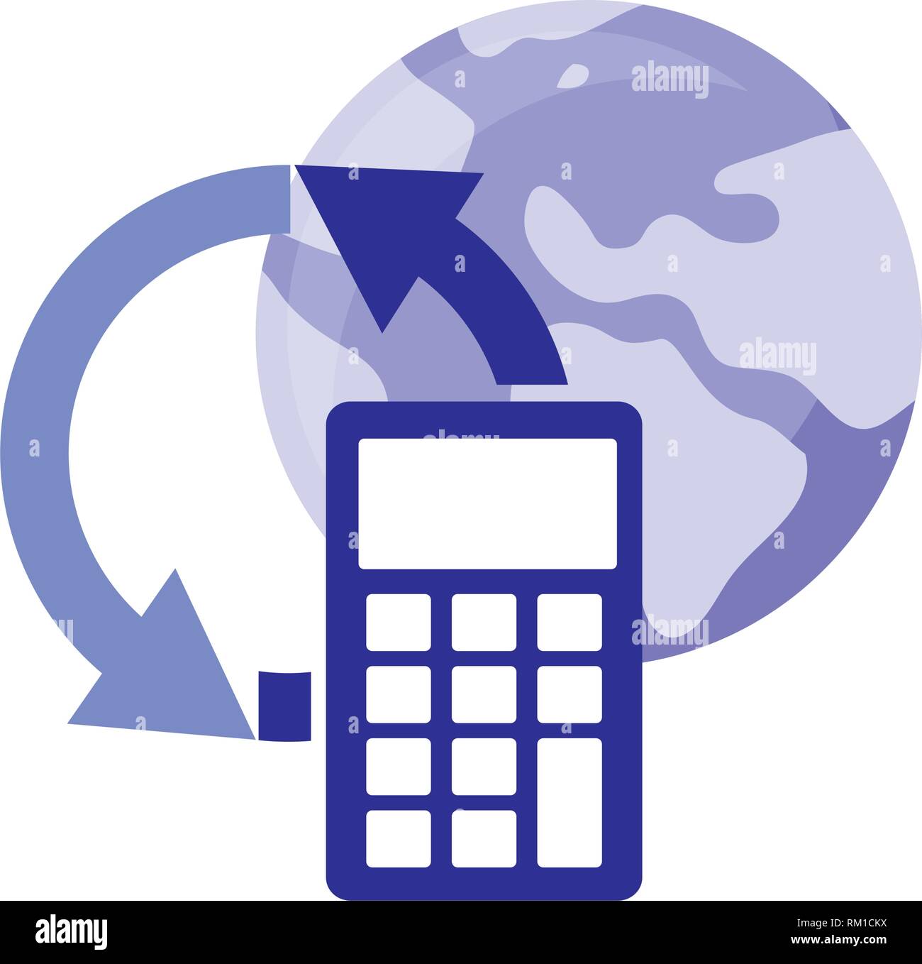 World Calculator Online Shopping Market Vector Illustration Stock 