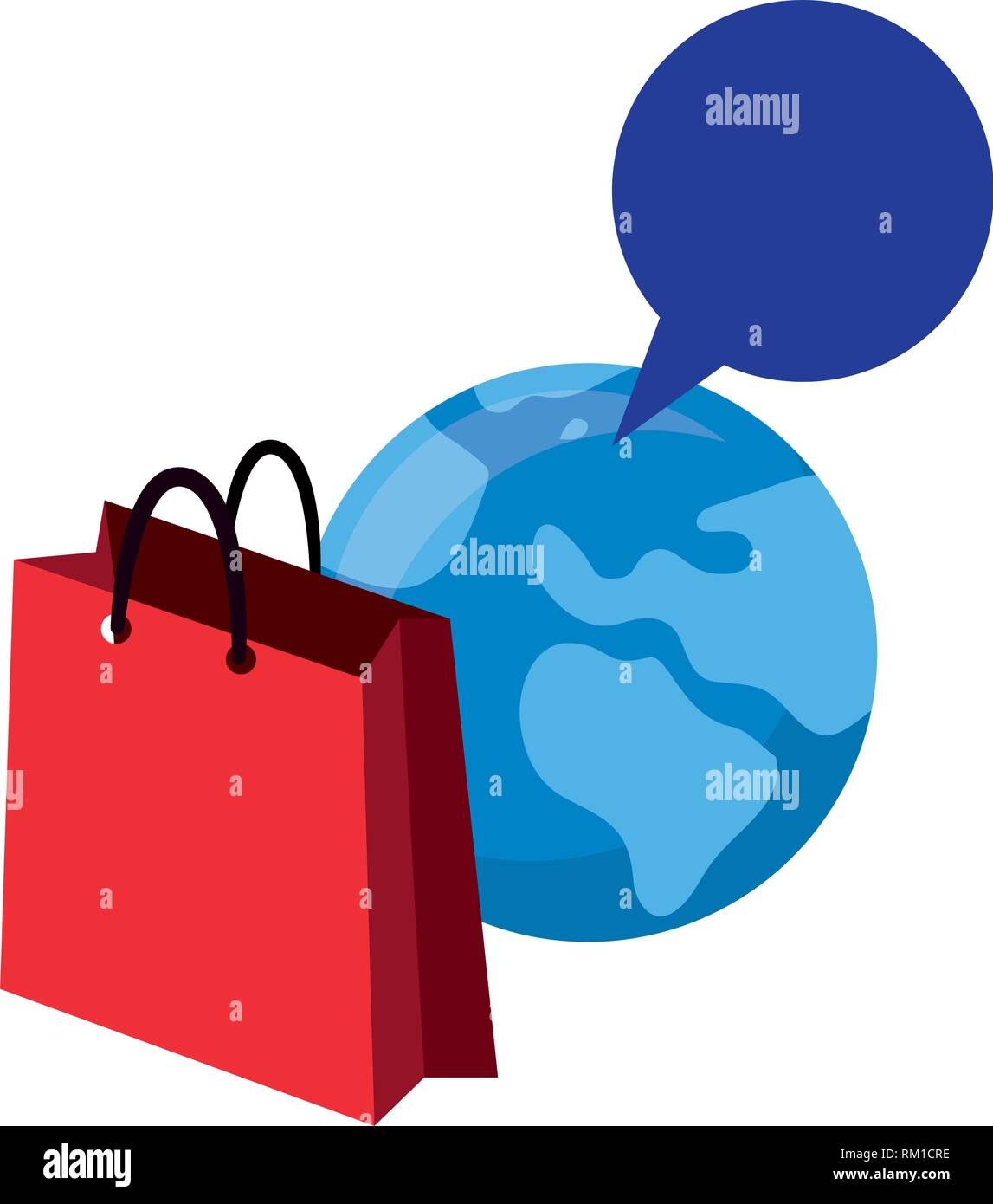 world paper bag online shopping market vector illustration Stock Vector ...
