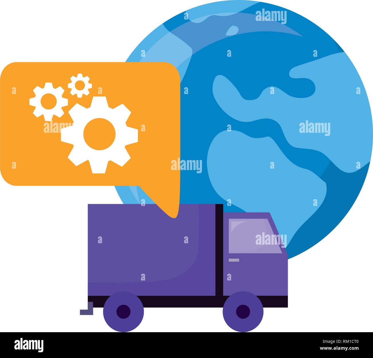 truck world gears online shopping market vector illustration Stock ...