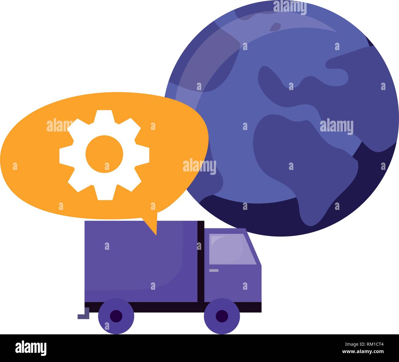 truck world gear online shopping market vector illustration Stock ...