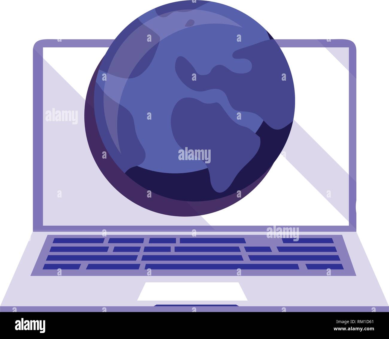laptop world online shopping market vector illustration Stock Vector ...