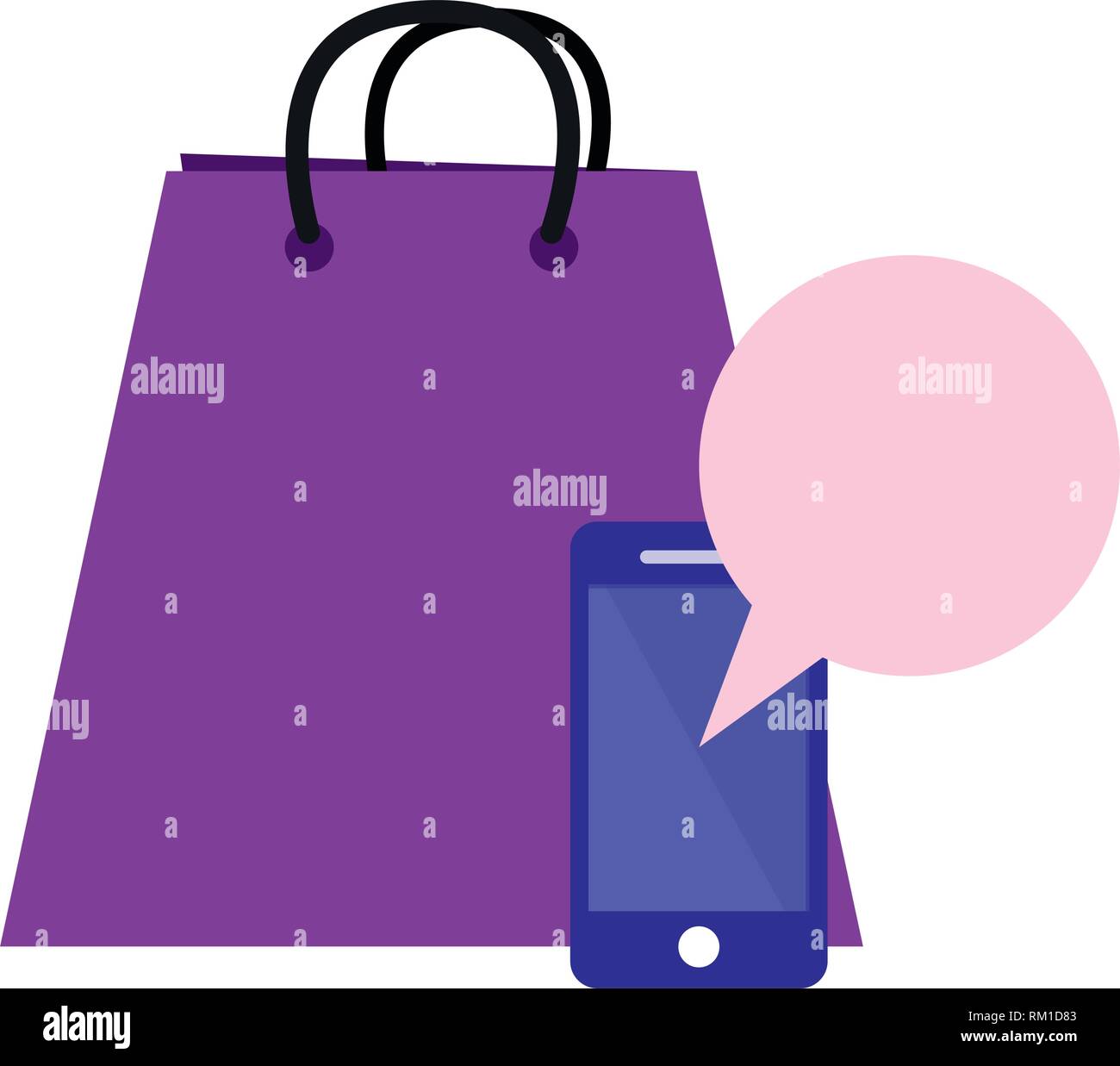 cellphone bag online shopping market vector illustration Stock Vector ...