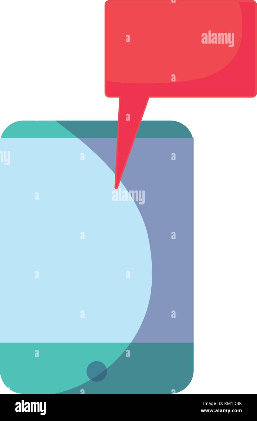 smartphone speech bubble on white background vector illustration Stock ...