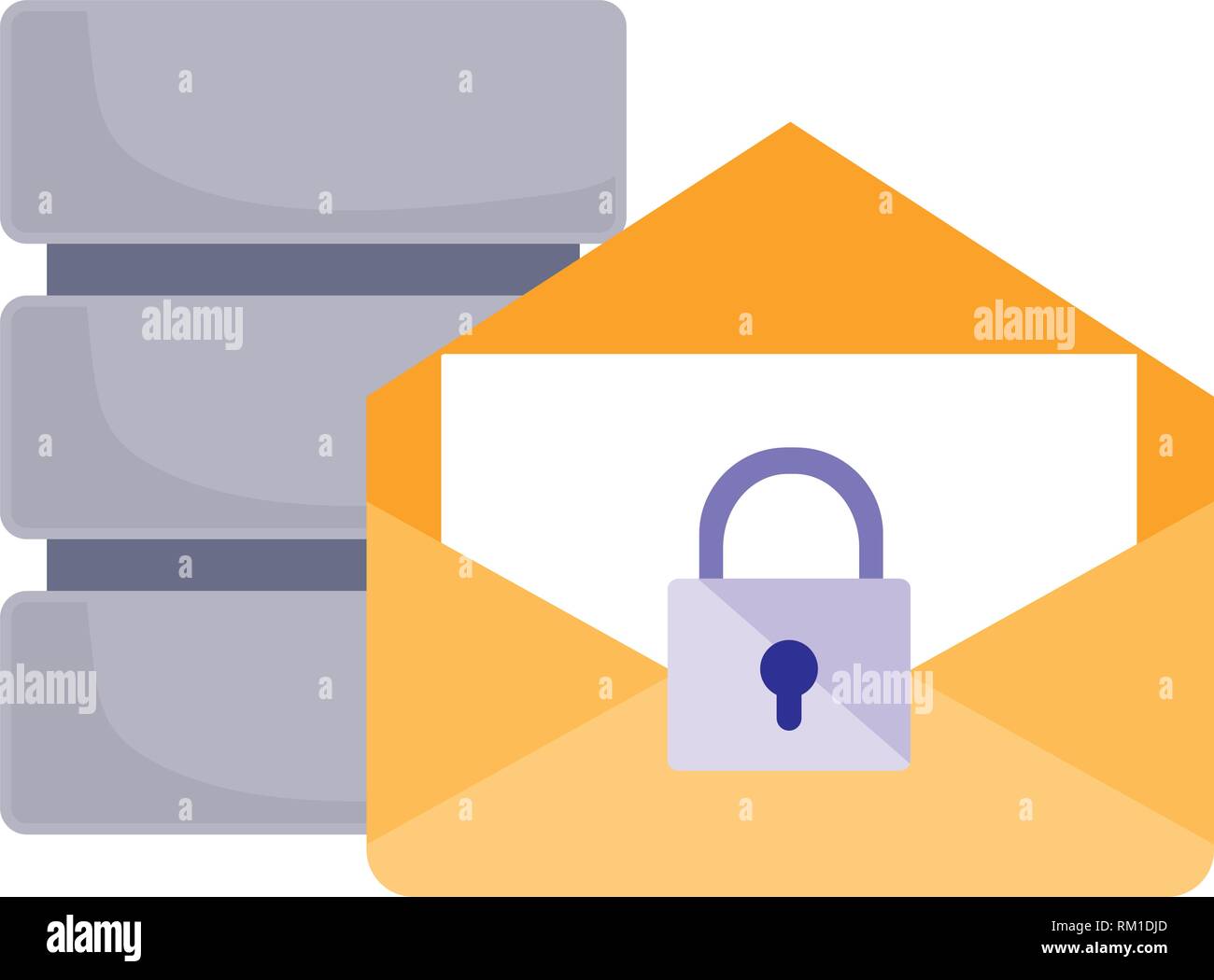 database center email secuirty data security vector illustration Stock ...
