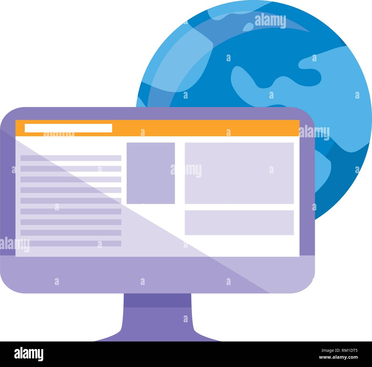 world computer system data security vector illustration Stock Vector ...