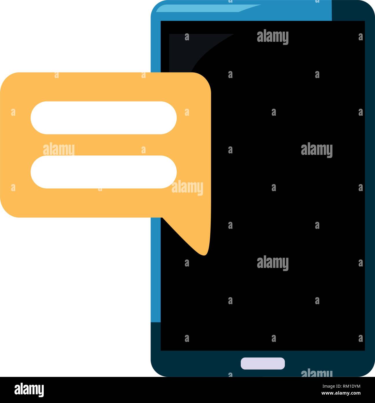 smartphone speech bubble on white background vector illustration Stock ...