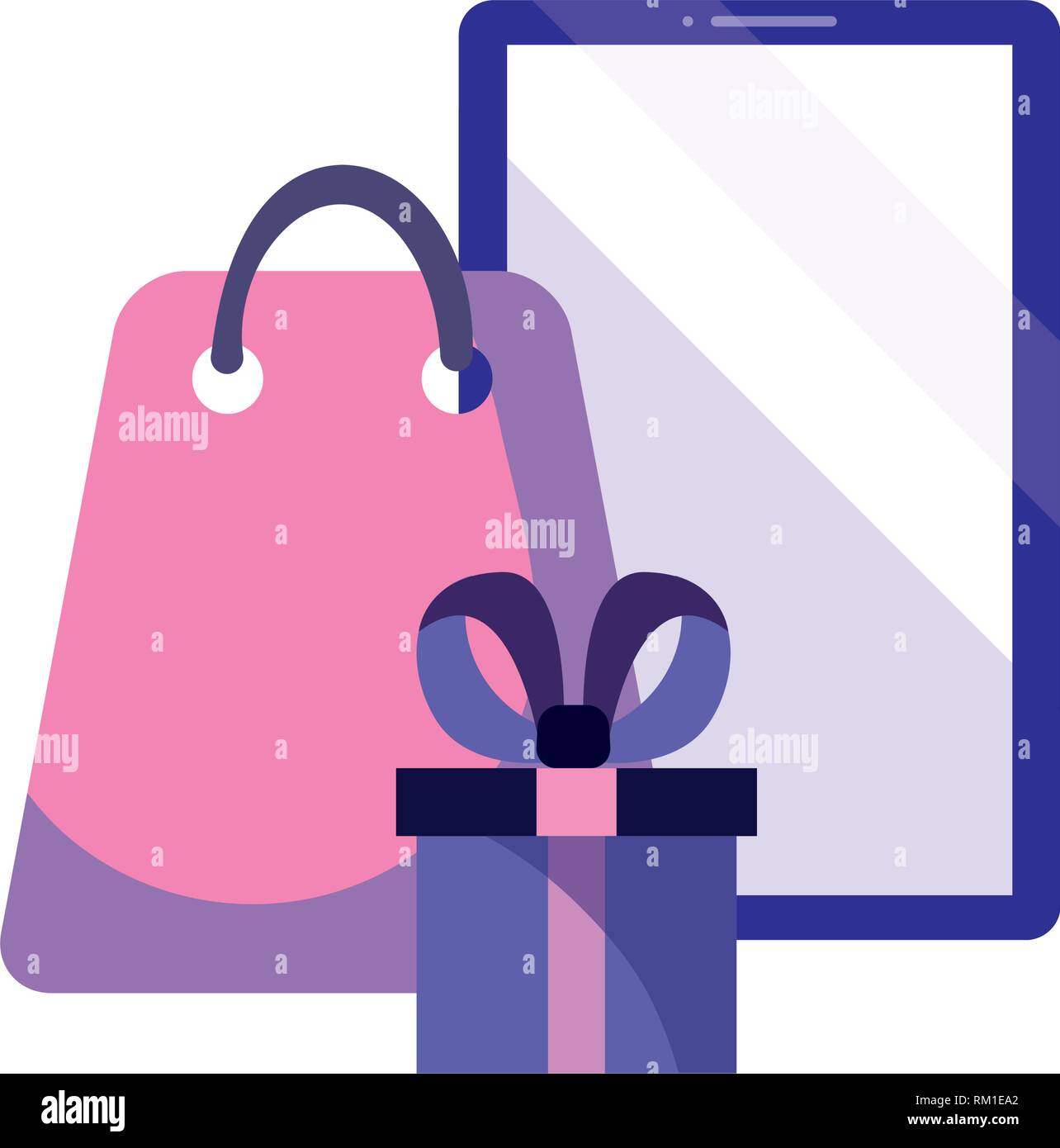 gift cellphone online shopping market vector illustration Stock Vector ...