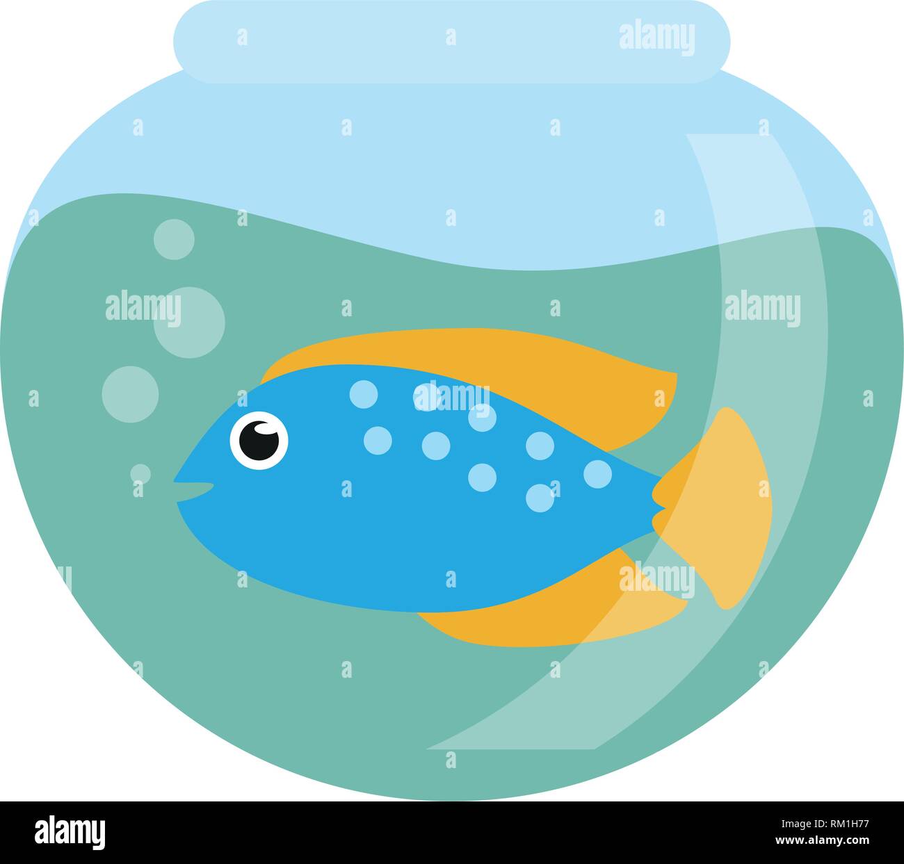 Fish in crystal bowl Stock Vector Image & Art - Alamy